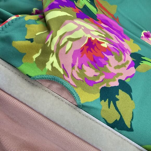 J Crew One Piece Green Criss Cross Cut Out Green Bikini Swim Suit Floral - Picture 9 of 14